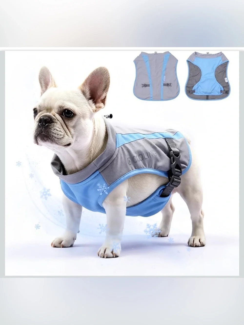 Mora Pets Dog Cooling Vest Lightweight UV Protective Light Gray Blue M 2527/DC-1